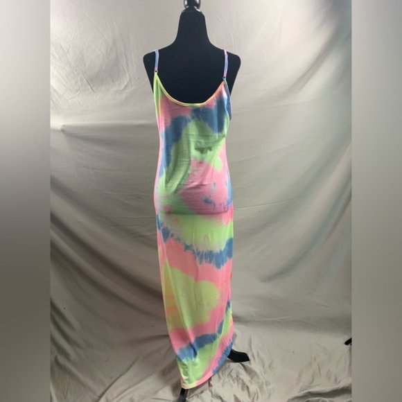 Tie Dye Split Side Curved Hem Dress - Picture 10 of 10